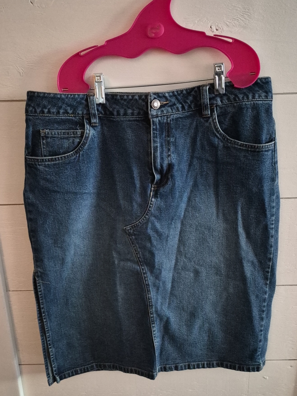 Old Navy Dark Blue Denim Midi Skirt